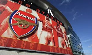 The new Arsenalisation banners in place around the stadium