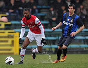 Inter Milan U19 V Arsenal U19 NextGen Series 2012-13 Prints: NextGen Series: Zak Ansah vs. Belloni - Inter Milan U19 vs. Arsenal U19