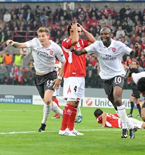 Nicklas Bendnter and William Gallas celebrate the 3rd Arsenal goal