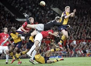 Manchester United v Arsenal 2008-09 Champions League 1-2 1st Leg Collection: Nicklas Bendtner
