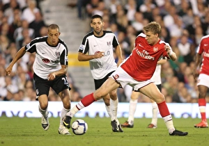 Bendtner Nicklas Collection: Nicklas Bendtner (Arsenal) Bobby Zamora (Fulham)