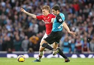 Arsenal V Aston Villa 2008-09 Prints: Nicklas Bendtner (Arsenal) Carlos Cuellar (Aston Villa)