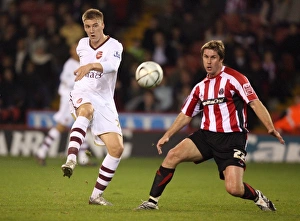 Sheffield United V Arsenal 2007-08 Prints: Nicklas Bendtner (Arsenal) Chris Lucketti (Sheff)