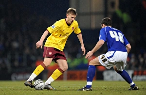 Ipswich Town v Arsenal Carling Cup 2010-11 Collection: Nicklas Bendtner (Arsenal) Darren O Dea (Ipswich). Ipswich Town 1: 0 Arsenal
