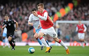 Arsenal V Aston Villa 2007-08 Prints: Nicklas Bendtner (Arsenal) Gareth Barry (Aston Villa)