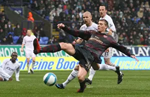 Bolton Wanderers V Arsenal 2007-8 Prints: Nicklas Bendtner (Arsenal) Gretar Steinsson (Bolton)