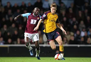 West Ham United V Arsenal 2008-09 Prints: Nicklas Bendtner (Arsenal) Herita Ilunga (West Ham)