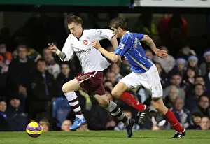 Nicklas Bendtner (Arsenal) Hermann Hreidarsson (Portsmouth)
