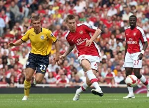 Images Dated 16th August 2008: Nicklas Bendtner (Arsenal) James Morrison (West Brom)