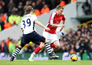 Tottenham Hotspur V Arsenal 2008-09 Prints: Nicklas Bendtner (Arsenal) Jonathan Woodgate (Tottenham)