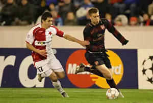 Slavia Prague V Arsenal 2007-8 Prints: Nicklas Bendtner (Arsenal) Marek Suchy (Slavia Prague)