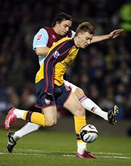 Images Dated 2nd December 2008: Nicklas Bendtner (Arsenal) Michael Duff (Burnley)