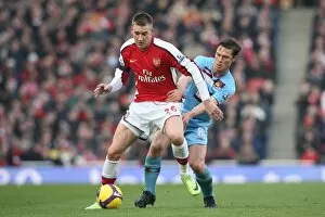 Images Dated 31st January 2009: Nicklas Bendtner (Arsenal) Scott Parker (West Ham United)