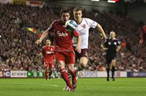 Liverpool V Arsenal 2007-8 Prints: Nicklas Bendtner (Arsenal) Steve Finnan (Liverpool)