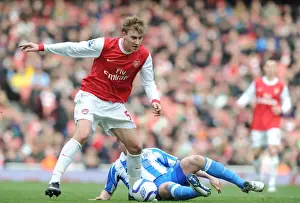 Arsenal V Huddersfield Town - FA Cup Prints: Nicklas Bendtner (Arsenal) Tom Clarke (Huddersfield). Arsenal 2: 1 Huddersfield Town