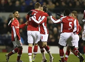 Images Dated 3rd March 2009: Nicklas Bendtner celebrates scoring the 1st Arsenal