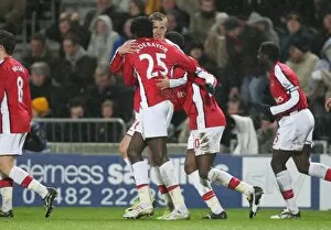 Hull City v Arsenal 2008-9 Collection: Nicklas Bendtner celebrates scoring the 3rd Arsenal