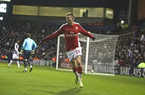 Images Dated 3rd March 2009: Nicklas Bendtner celebrates scoring the 3rd Arsenal goal