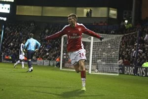 Images Dated 3rd March 2009: Nicklas Bendtner celebrates scoring the 3rd Arsenal goal