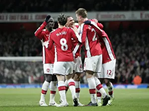Vela Carlos Prints: Nicklas Bendtner celebrates scoring Arsenals 2nd goal
