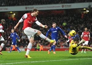 Arsenal V Cardiff City 2013-14 Prints: Nicklas Bendtner Scores First Goal: Arsenal vs. Cardiff City, Premier League 2013-14