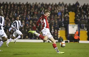 West Bromwich Albion V Arsenal 2008-9 Prints: Nicklas Bendtner shoots past West Brom goalkeeper Scott