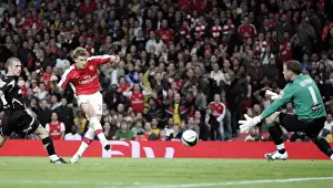 Arsenal V Sheffield United Carling Cup Prints: Nicklas Bendtner's Debut Goal: Arsenal Crushes Sheffield United 6-0 in Carling Cup
