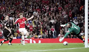 Arsenal V Sheffield United Carling Cup Prints: Nicklas Bendtner's Historic Debut Goal: Arsenal Crushes Sheffield United 6-0 in Carling Cup