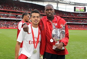 Arsenal v Celtic 2010-11 Collection: Nico Yennaris and Jay Thomas (Arsenal). Arsenal 3: 2 Celtic. Emirates Cup Pre Season