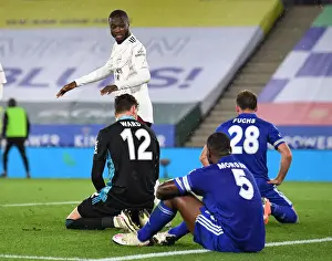 Nicolas Pepe Celebrates Arsenal's Goal Against Leicester City in Carabao Cup Third Round