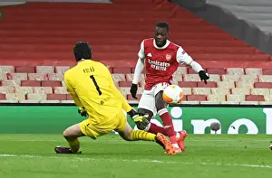 Nicolas Pepe Scores Chip Against Slavia Praha in Empty Arsenal Stadium - Europa League Quarterfinal