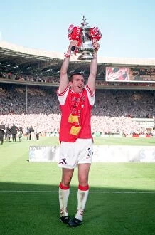 Images Dated 8th April 2005: Nigel Winterburn with the FA Cup Trophy. Arsenal v Newcastle United