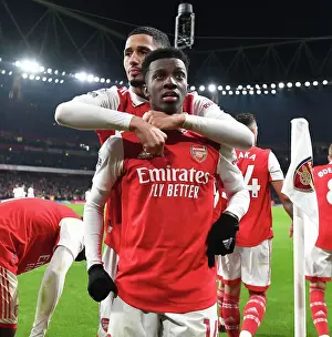 Arsenal V Manchester United 2022-23 Prints: Nketiah and Saliba's Triumph: Arsenal's Victory Over Manchester United in the 2022-23 Premier League