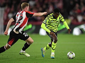 Images Dated 28th September 2023: Nketiah vs Collins: Battle in the Carabao Cup - Brentford vs Arsenal
