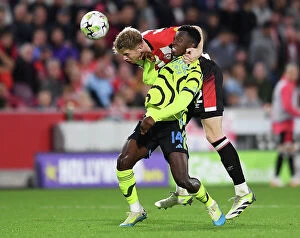 Images Dated 27th September 2023: Nketiah vs Collins: A Carabao Cup Battle at Brentford
