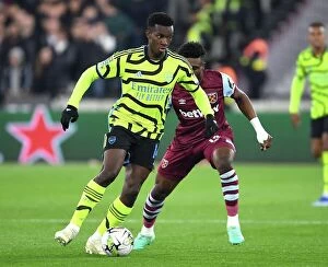 Images Dated 1st November 2023: Nketiah vs Kudus: A Battle of Wits in the Carabao Cup Showdown between Arsenal and West Ham