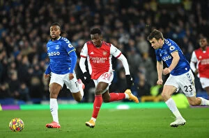 Images Dated 6th December 2021: Nketiah's Thrilling Goal: Arsenal Edge Past Everton in Premier League Showdown
