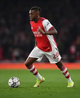 Arsenal V Sunderland - Carabao Cup 2021-22 Prints: Nuno Tavares in Action: Arsenal's Star Performance in Carabao Cup Quarterfinal vs
