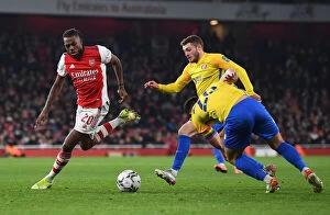 Arsenal v Sunderland - Carabao Cup 2021-22 Collection: Nuno Tavares Stars: Arsenal Advance in Carabao Cup with Win over Sunderland