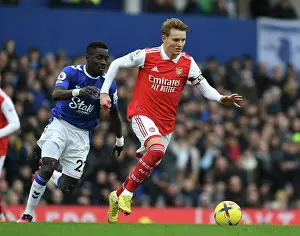 Everton V Arsenal 2022-23 Prints: Odegaard Outsmarts Gueye: Intense On-Pitch Battle from Arsenal's Triumph over Everton
