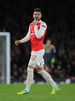 Arsenal V Barcelona 2015/16 Prints: Olivier Giroud in Action: Arsenal FC vs