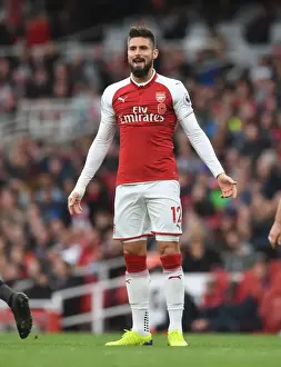 Arsenal V Swansea City 2017-18 Prints: Olivier Giroud: In Action for Arsenal Against Swansea City (2017-18)