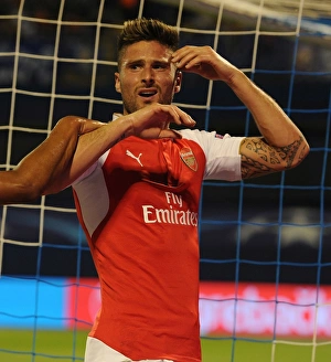Dinamo Zagreb V Arsenal 2015-16 Prints: Olivier Giroud in Action: Arsenal vs. Dinamo Zagreb, 2015-16 UEFA Champions League