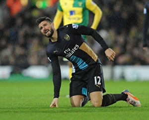 Norwich City V Arsenal 2015-16 Prints: Olivier Giroud in Action: Arsenal vs. Norwich City, Premier League 2015-16