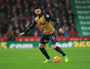 Olivier Giroud in Action: Arsenal vs. Stoke City, Premier League 2015-16