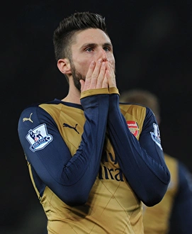 Stoke City V Arsenal 2015-16 Prints: Olivier Giroud in Action: Arsenal vs. Stoke City, Premier League 2015-16