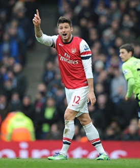 Arsenal V Aston Villa - 2012-13 Prints: Olivier Giroud in Action: Arsenal vs Aston Villa, Premier League 2012-13