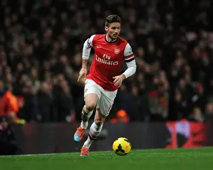 Arsenal V Manchester United 2013-14 Prints: Olivier Giroud in Action: Arsenal vs Manchester United, Premier League 2013-14