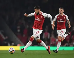 Olivier Giroud in Action: Arsenal vs West Bromwich Albion, Premier League 2017-18