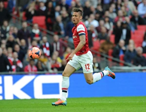 Arsenal V Wigan Athletic - FA Cup Semi Final 2014 Prints: Olivier Giroud in Action: Arsenal vs Wigan Athletic, FA Cup Semi-Final, 2014